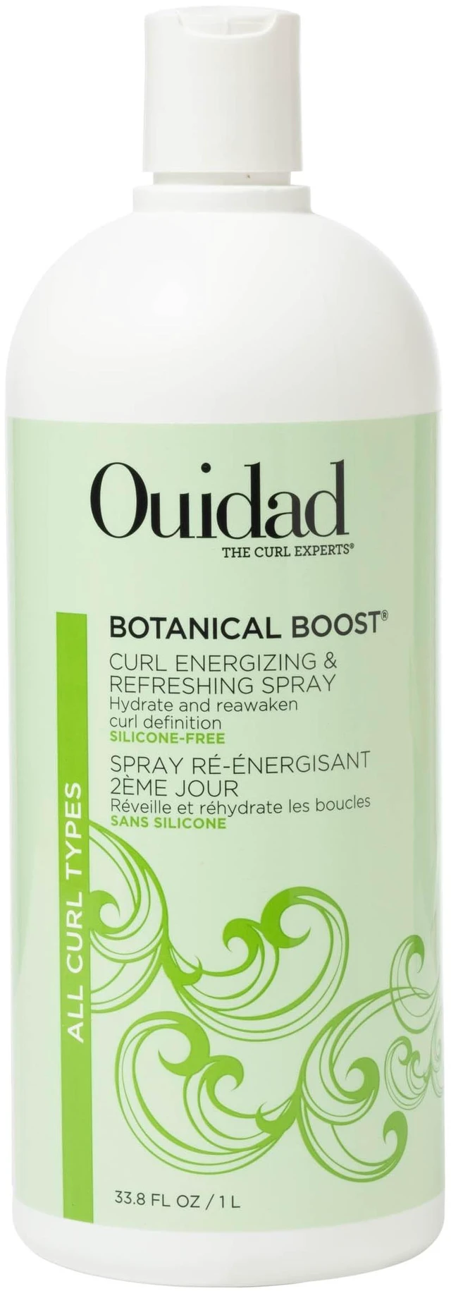 Main image of Ouidad Botanical Boost Curl Energizing & Refreshing Hair Spray, 33.8 fl oz, Lasting Definition, No-Residue Refresher Spray for Curly Hair, Adds Weightless Moisture, All Curl Types