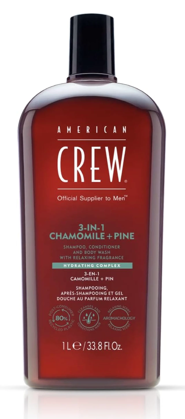 Alt view image 4 of 4 - American Crew 3-In-1 Chamomile + Pine Shampoo Conditioner Body Wash 33.8oz 1000ml