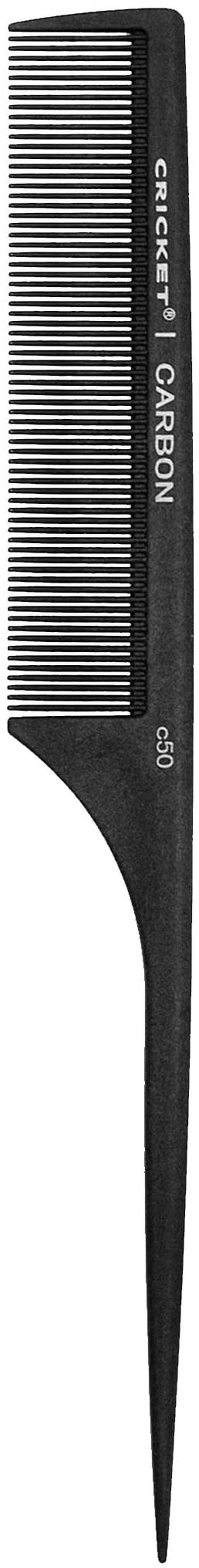 Main image of Cricket C50 Professional Hair Stylist Carbon Fine Tooth Rattail Comb Anti-Static Heat Resistant Style Combs for Styling Teasing Parting Sectioning Hair Coloring Lifting