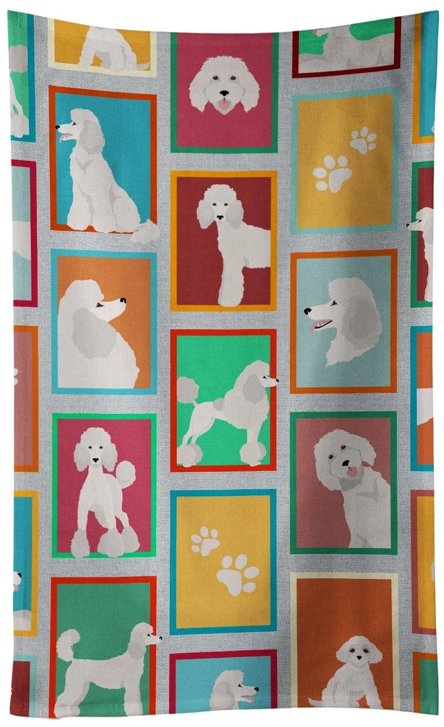 Main image of Lots of White Standard Poodle Kitchen Towel Dish Cloths Guest Hand Towel Decorative Bathroom Towel for Face,Tea, Dishcloth, Kitchen and Bath