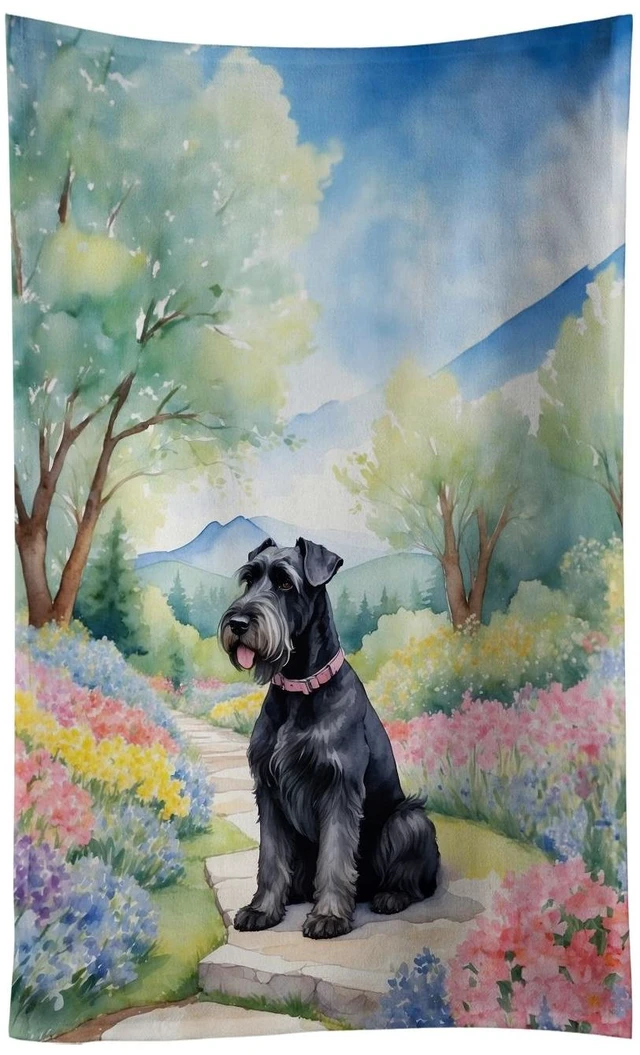 Main image of Giant Schnauzer Spring Path Kitchen Towel Dish Cloths Guest Hand Towel Decorative Bathroom Towel for Face,Tea, Dishcloth, Kitchen and Bath