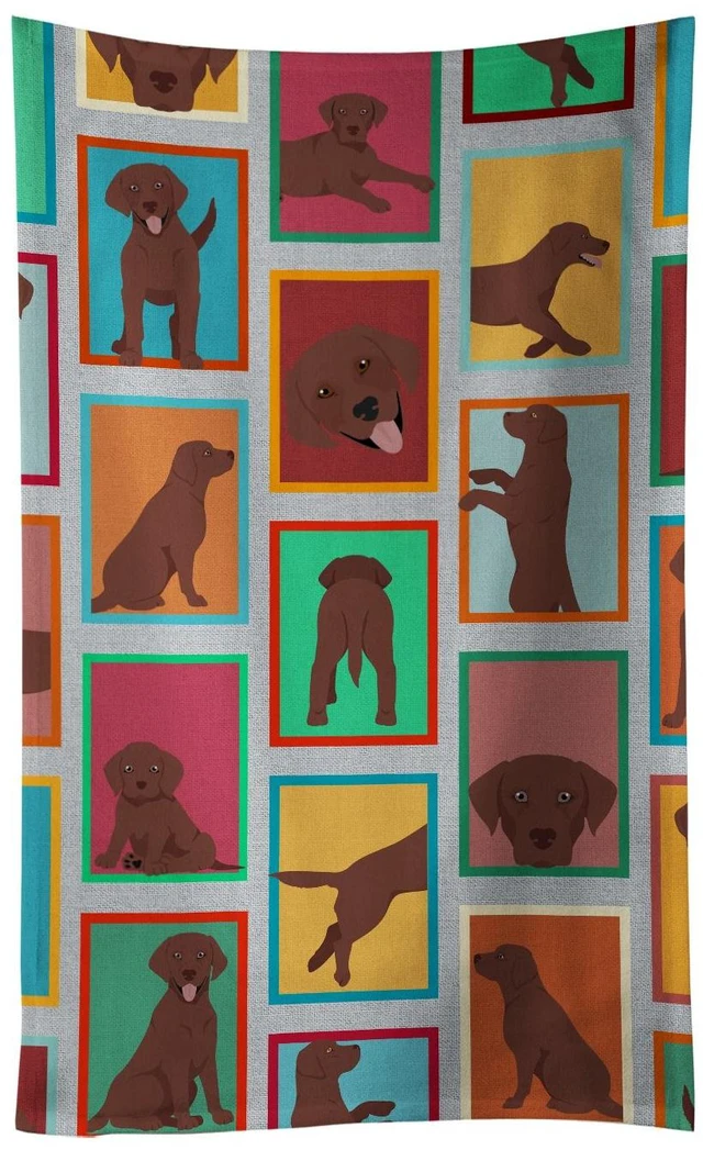 Main image of Lots of Chocolate Labrador Retriever Kitchen Towel Dish Cloths Guest Hand Towel Decorative Bathroom Towel for Face,Tea, Dishcloth, Kitchen and Bath