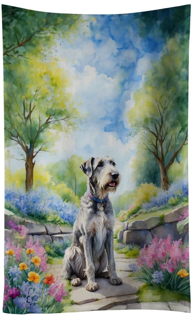 Main image of Irish Wolfhound Spring Path Kitchen Towel Dish Cloths Guest Hand Towel Decorative Bathroom Towel for Face,Tea, Dishcloth, Kitchen and Bath