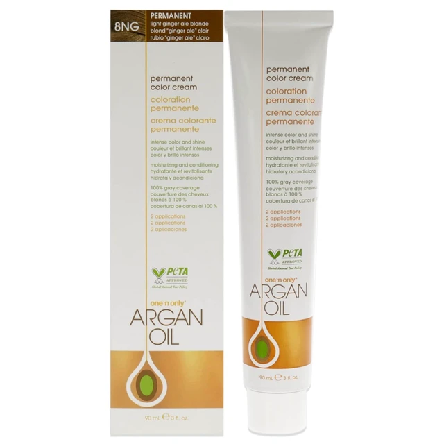 Alt view image 2 of 2 - Argan Oil Permanent Color Cream - 8NG Light Ginger Ale Blonde by One n Only for Unisex - 3 oz Hair Color