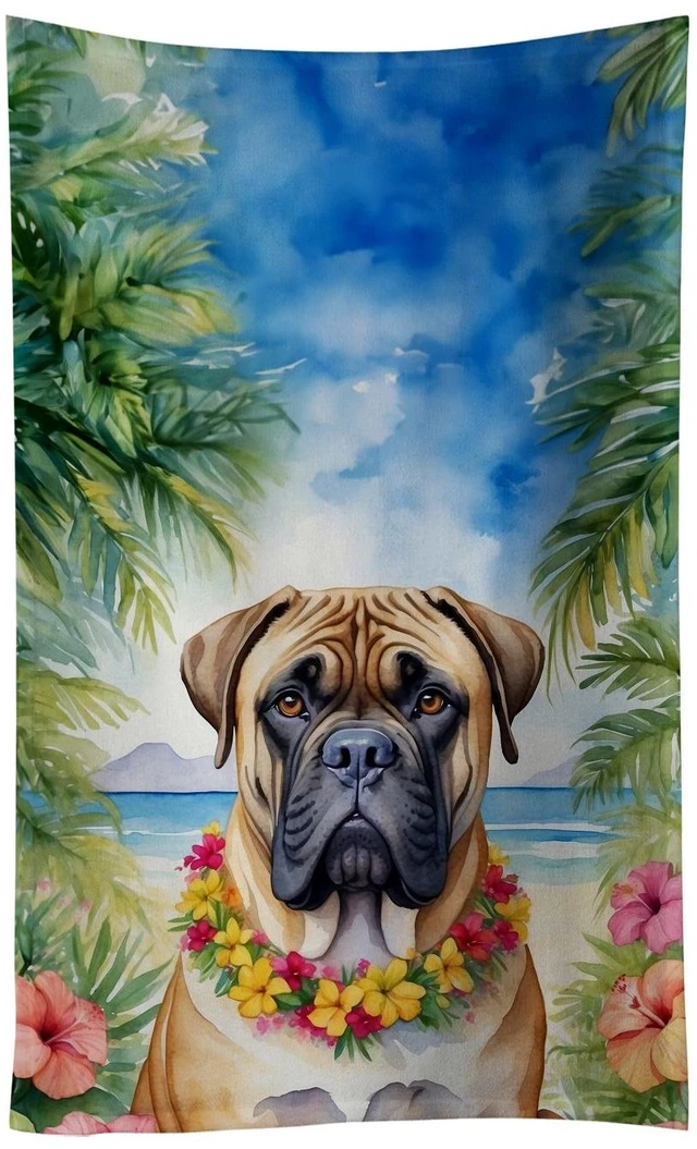 Main image of Bullmastiff Luau Kitchen Towel Dish Cloths Guest Hand Towel Decorative Bathroom Towel for Face,Tea, Dishcloth, Kitchen and Bath