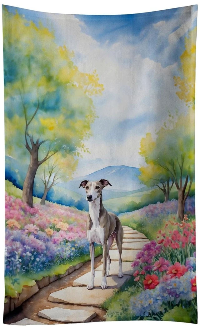 Main image of Whippet Spring Path Kitchen Towel Dish Cloths Guest Hand Towel Decorative Bathroom Towel for Face,Tea, Dishcloth, Kitchen and Bath