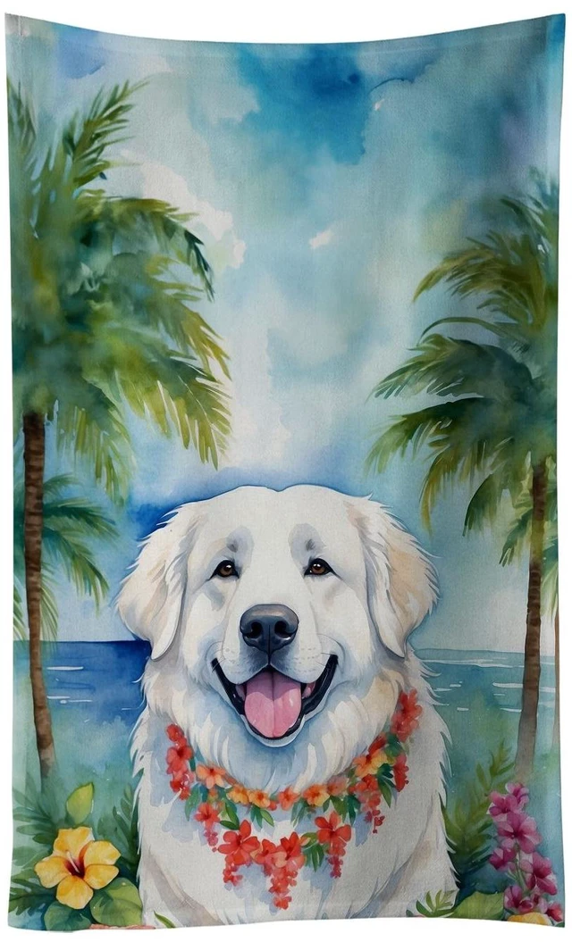 Main image of Great Pyrenees Luau Kitchen Towel Dish Cloths Guest Hand Towel Decorative Bathroom Towel for Face,Tea, Dishcloth, Kitchen and Bath