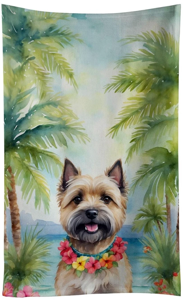 Main image of Cairn Terrier Luau Kitchen Towel Dish Cloths Guest Hand Towel Decorative Bathroom Towel for Face,Tea, Dishcloth, Kitchen and Bath