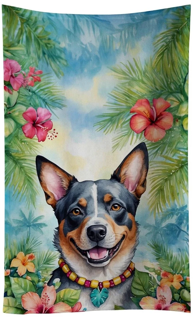 Main image of Australian Cattle Dog Luau Kitchen Towel Dish Cloths Guest Hand Towel Decorative Bathroom Towel for Face,Tea, Dishcloth, Kitchen and Bath
