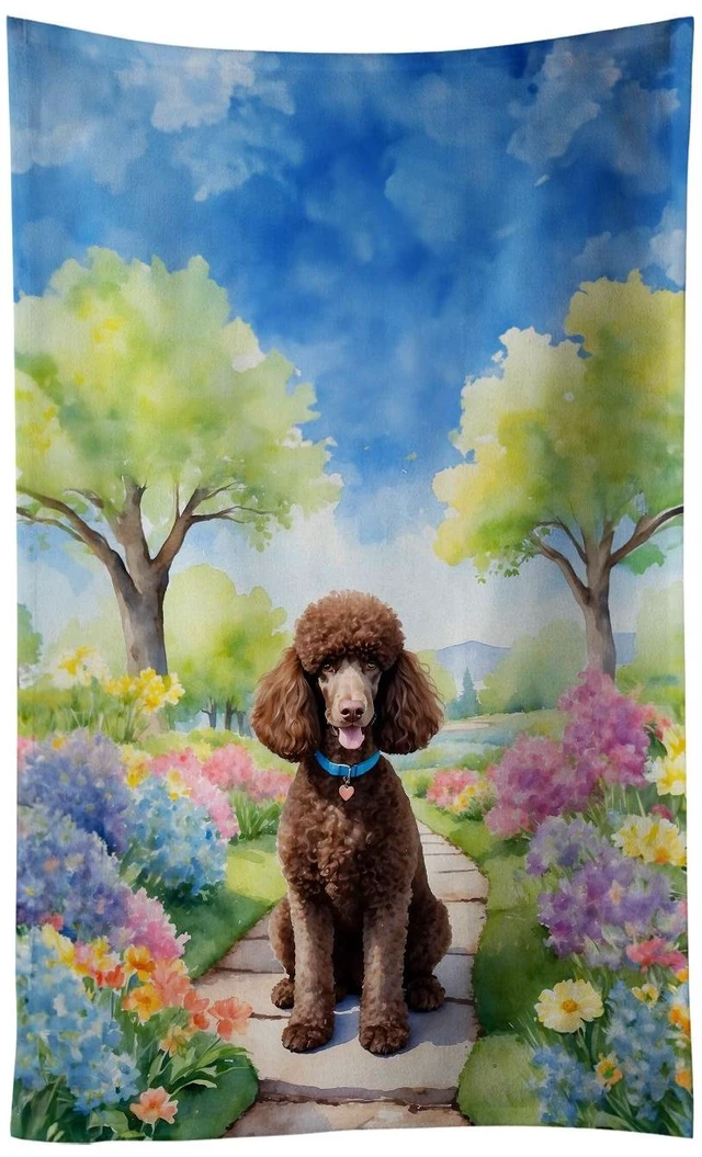 Main image of Chocolate Poodle Spring Path Kitchen Towel Dish Cloths Guest Hand Towel Decorative Bathroom Towel for Face,Tea, Dishcloth, Kitchen and Bath