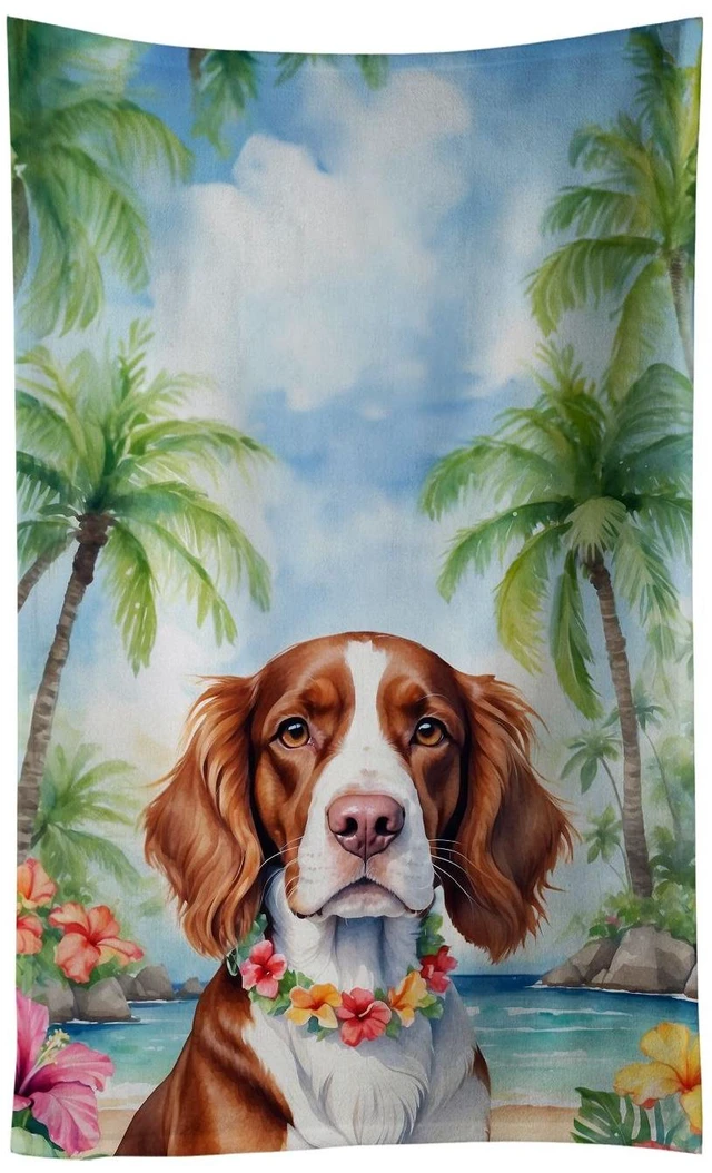 Main image of Welsh Springer Spaniel Luau Kitchen Towel Dish Cloths Guest Hand Towel Decorative Bathroom Towel for Face,Tea, Dishcloth, Kitchen and Bath
