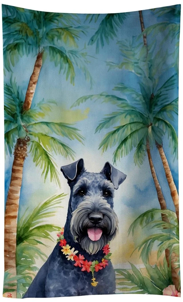 Main image of Kerry Blue Terrier Luau Kitchen Towel Dish Cloths Guest Hand Towel Decorative Bathroom Towel for Face,Tea, Dishcloth, Kitchen and Bath
