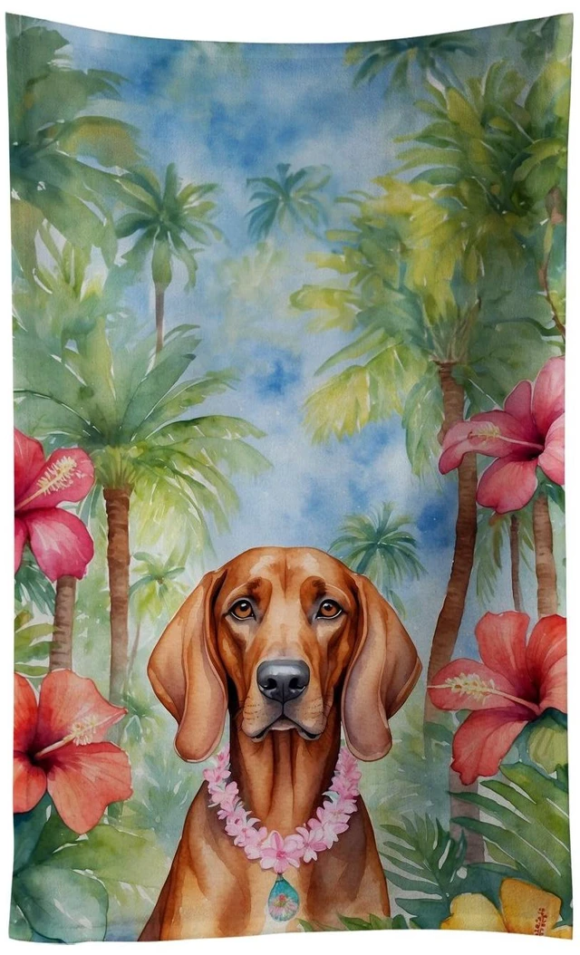 Main image of Redbone Coonhound Luau Kitchen Towel Dish Cloths Guest Hand Towel Decorative Bathroom Towel for Face,Tea, Dishcloth, Kitchen and Bath