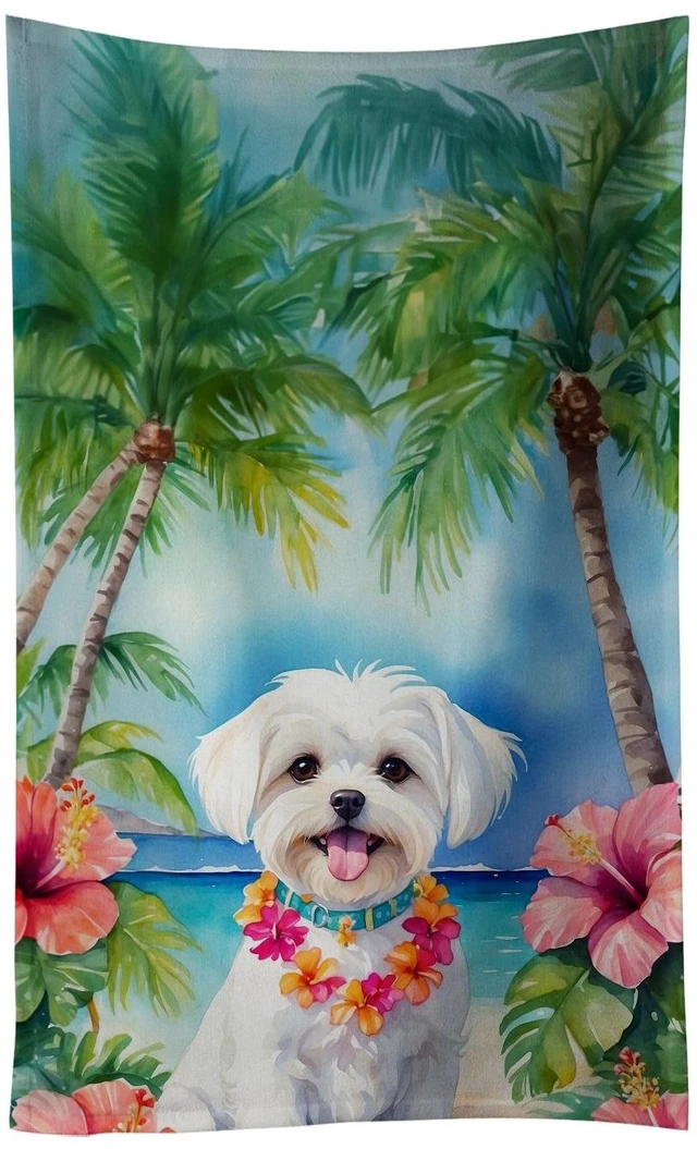 Main image of Maltese Luau Kitchen Towel Dish Cloths Guest Hand Towel Decorative Bathroom Towel for Face,Tea, Dishcloth, Kitchen and Bath