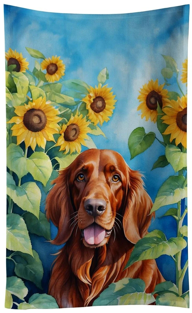 Main image of Irish Setter in Sunflowers Kitchen Towel Dish Cloths Guest Hand Towel Decorative Bathroom Towel for Face,Tea, Dishcloth, Kitchen and Bath