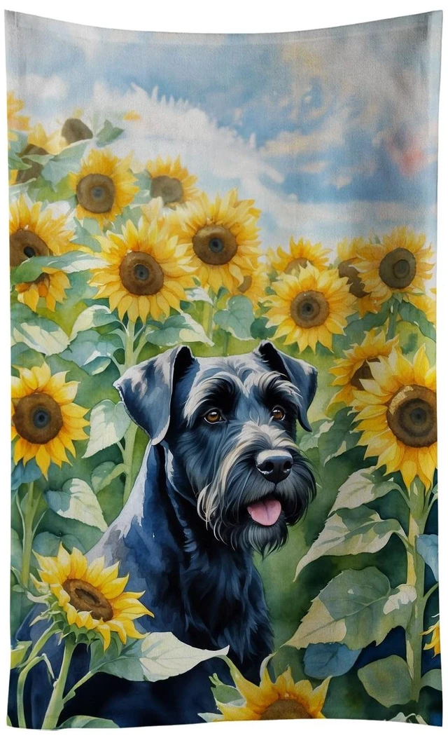 Main image of Giant Schnauzer in Sunflowers Kitchen Towel Dish Cloths Guest Hand Towel Decorative Bathroom Towel for Face,Tea, Dishcloth, Kitchen and Bath