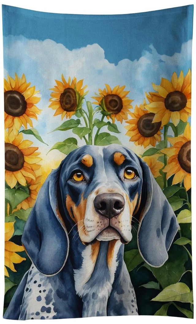 Main image of Bluetick Coonhound in Sunflowers Kitchen Towel Dish Cloths Guest Hand Towel Decorative Bathroom Towel for Face,Tea, Dishcloth, Kitchen and Bath