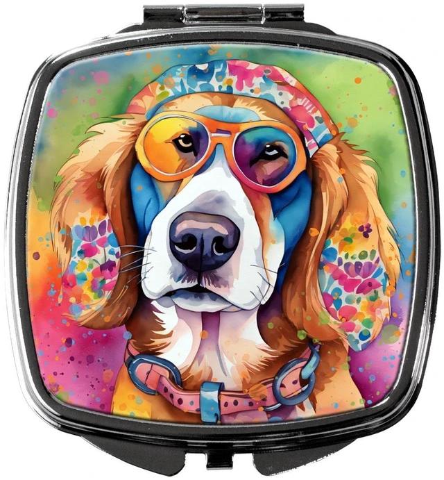 Main image of Hippie Dawg Compact Mirror Decorative Travel Makeup Mirror for Women Girls Gifts Pocket Makeup Mirror Folding Handheld