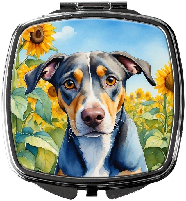 Main image of Catahoula in Sunflowers Compact Mirror Decorative Travel Makeup Mirror for Women Girls Gifts Pocket Makeup Mirror Folding Handheld