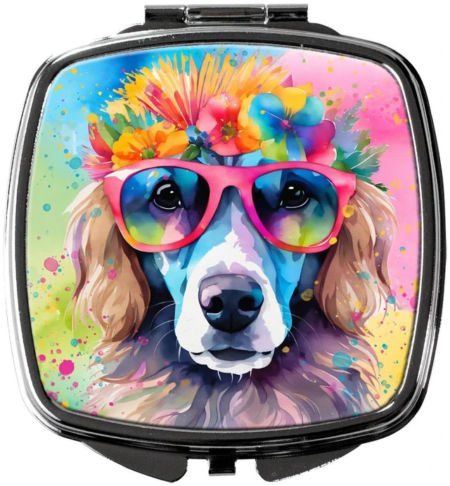 Main image of Poodle Hippie Dawg Compact Mirror Decorative Travel Makeup Mirror for Women Girls Gifts Pocket Makeup Mirror Folding Handheld