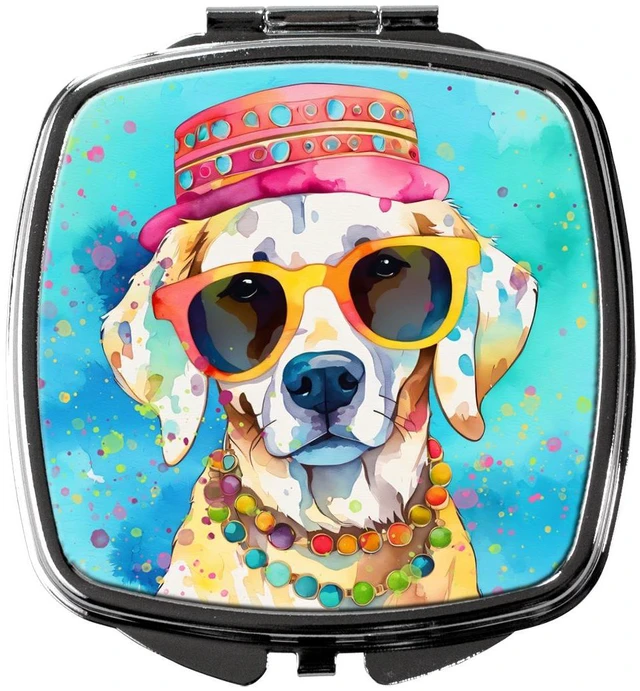Main image of Hippie Dawg Compact Mirror Decorative Travel Makeup Mirror for Women Girls Gifts Pocket Makeup Mirror Folding Handheld