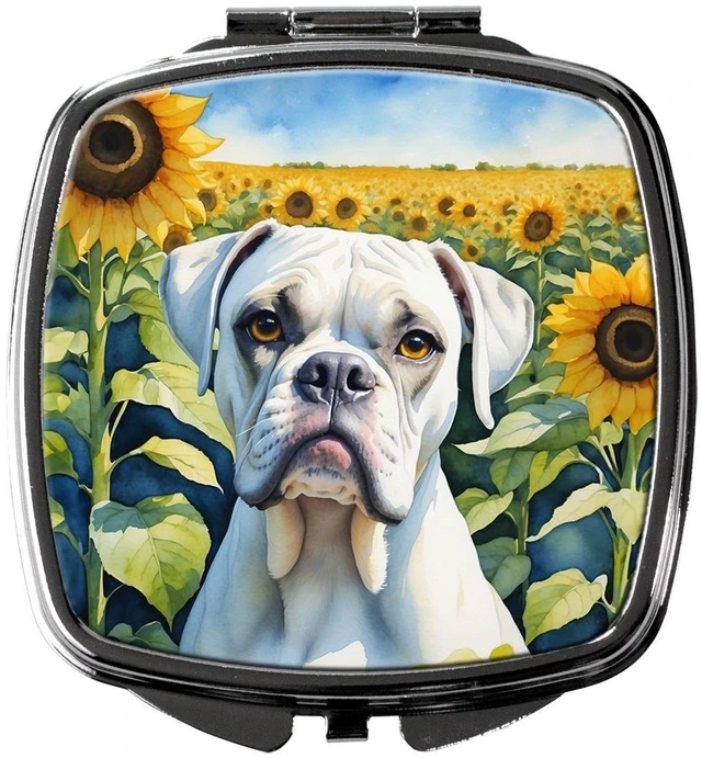 Main image of Boxer in Sunflowers Compact Mirror Decorative Travel Makeup Mirror for Women Girls Gifts Pocket Makeup Mirror Folding Handheld