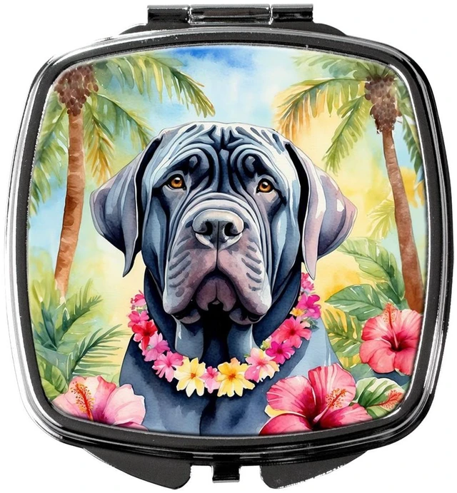 Main image of Neapolitan Mastiff Luau Compact Mirror Decorative Travel Makeup Mirror for Women Girls Gifts Pocket Makeup Mirror Folding Handheld