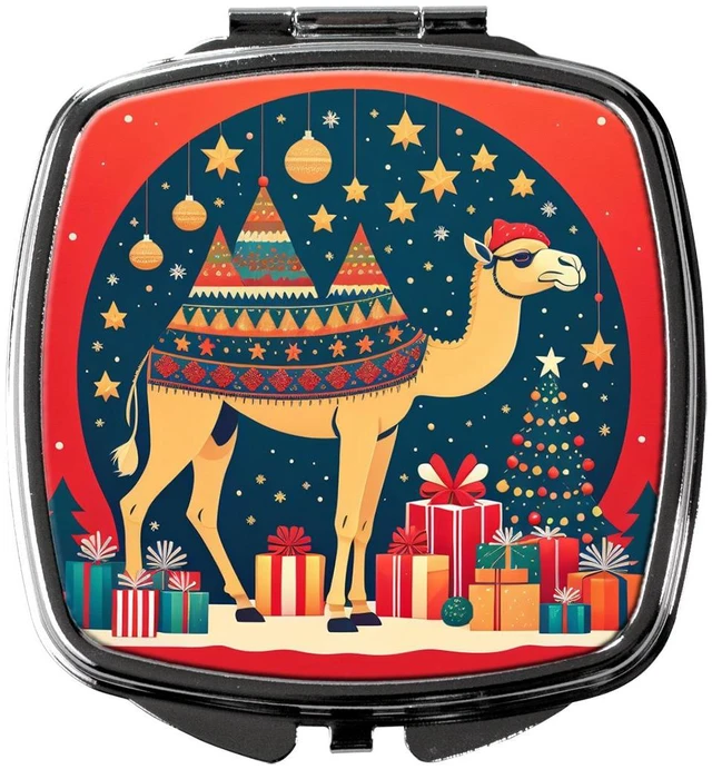 Main image of Camel Christmas Compact Mirror Decorative Travel Makeup Mirror for Women Girls Gifts Pocket Makeup Mirror Folding Handheld