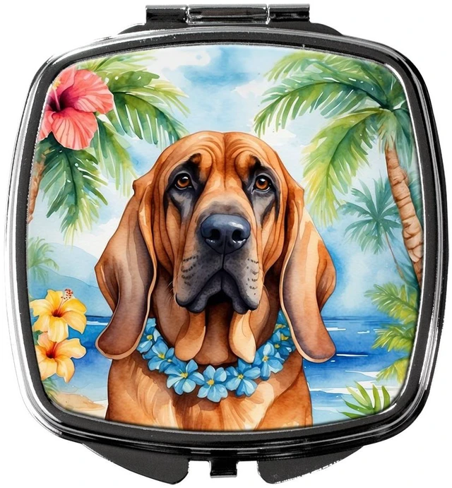 Main image of Bloodhound Luau Compact Mirror Decorative Travel Makeup Mirror for Women Girls Gifts Pocket Makeup Mirror Folding Handheld
