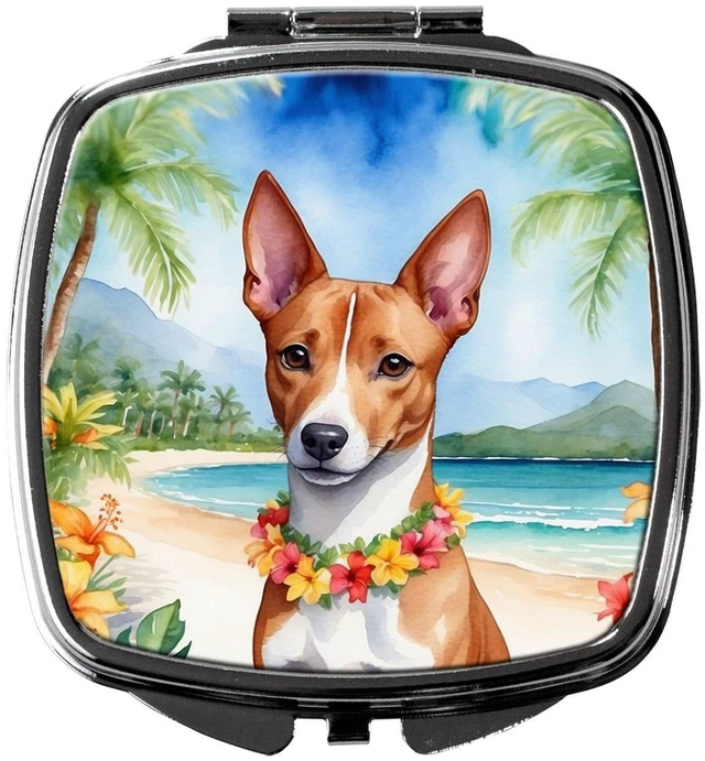 Main image of Basenji Luau Compact Mirror Decorative Travel Makeup Mirror for Women Girls Gifts Pocket Makeup Mirror Folding Handheld