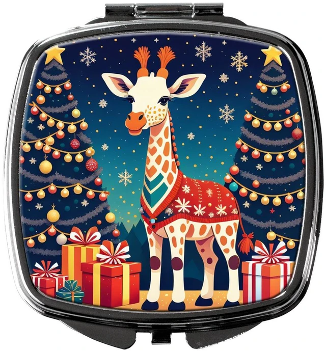 Main image of Giraffe Christmas Compact Mirror Decorative Travel Makeup Mirror for Women Girls Gifts Pocket Makeup Mirror Folding Handheld