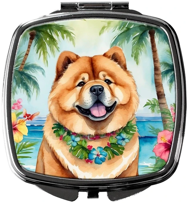 Main image of Chow Chow Luau Compact Mirror Decorative Travel Makeup Mirror for Women Girls Gifts Pocket Makeup Mirror Folding Handheld