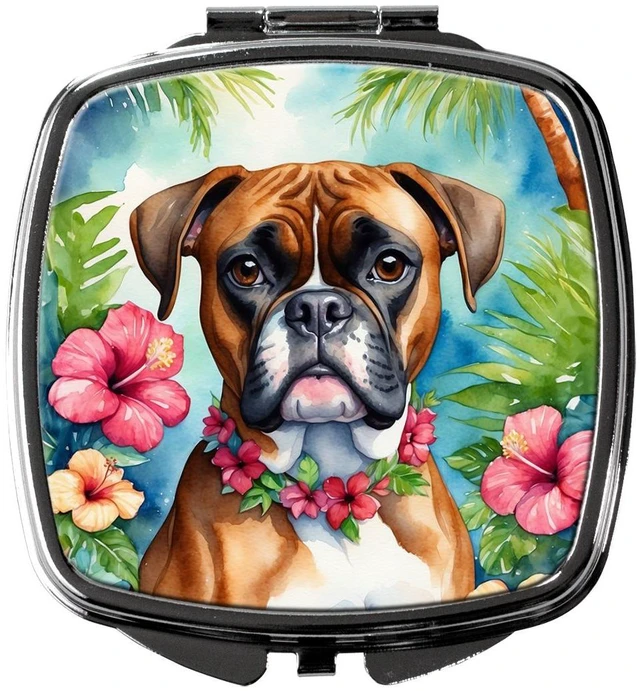 Main image of Boxer Luau Compact Mirror Decorative Travel Makeup Mirror for Women Girls Gifts Pocket Makeup Mirror Folding Handheld