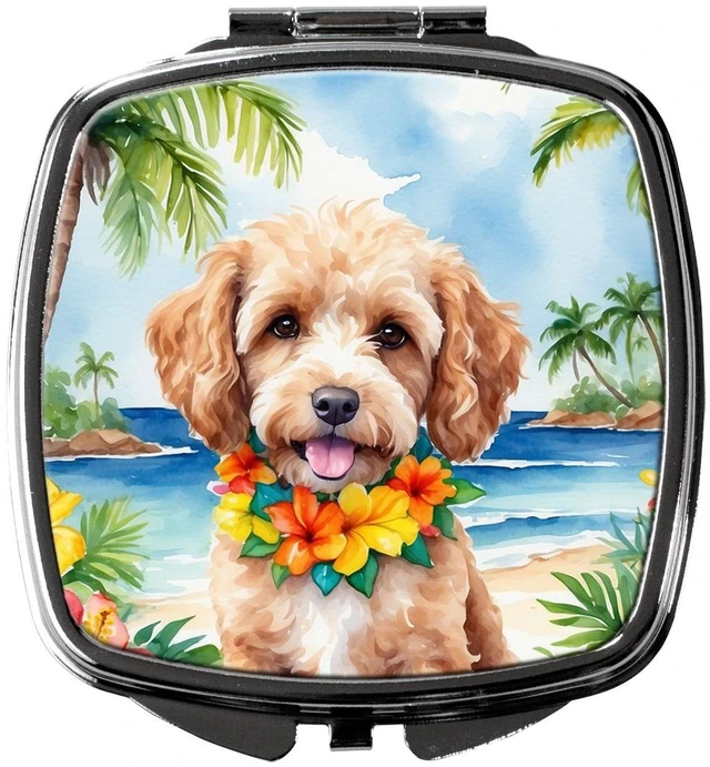 Main image of Cockapoo Luau Compact Mirror Decorative Travel Makeup Mirror for Women Girls Gifts Pocket Makeup Mirror Folding Handheld