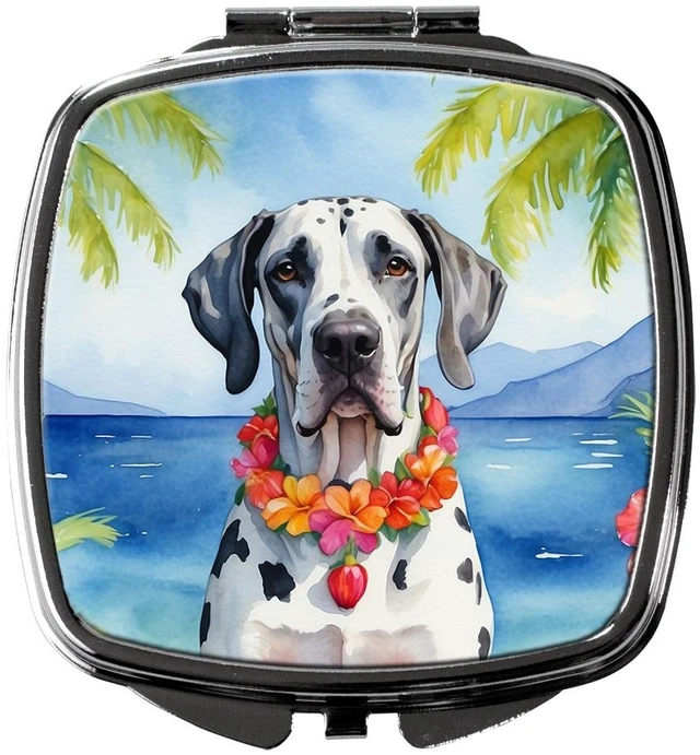 Main image of Great Dane Luau Compact Mirror Decorative Travel Makeup Mirror for Women Girls Gifts Pocket Makeup Mirror Folding Handheld