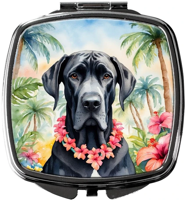 Main image of Great Dane Luau Compact Mirror Decorative Travel Makeup Mirror for Women Girls Gifts Pocket Makeup Mirror Folding Handheld