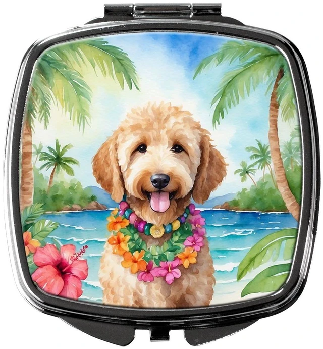 Main image of Goldendoodle Luau Compact Mirror Decorative Travel Makeup Mirror for Women Girls Gifts Pocket Makeup Mirror Folding Handheld