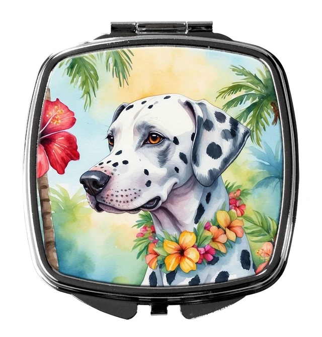 Main image of Dalmatian Luau Compact Mirror Decorative Travel Makeup Mirror for Women Girls Gifts Pocket Makeup Mirror Folding Handheld