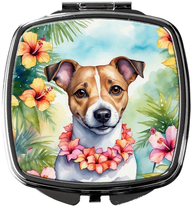 Main image of Jack Russell Terrier Luau Compact Mirror Decorative Travel Makeup Mirror for Women Girls Gifts Pocket Makeup Mirror Folding Handheld