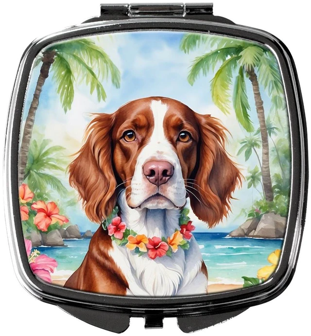 Main image of Welsh Springer Spaniel Luau Compact Mirror Decorative Travel Makeup Mirror for Women Girls Gifts Pocket Makeup Mirror Folding Handheld