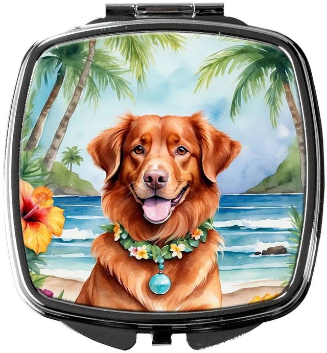 Main image of Nova Scotia Duck Tolling Retriever Luau Compact Mirror Decorative Travel Makeup Mirror for Women Girls Gifts Pocket Makeup Mirror Folding Handheld