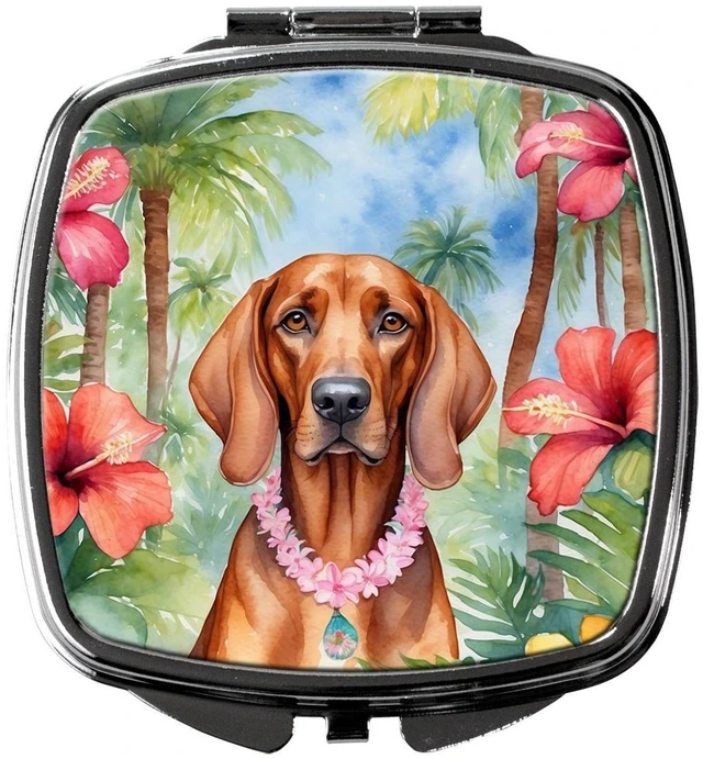 Main image of Redbone Coonhound Luau Compact Mirror Decorative Travel Makeup Mirror for Women Girls Gifts Pocket Makeup Mirror Folding Handheld