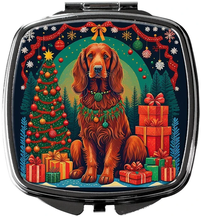 Main image of Irish Setter Christmas Compact Mirror Decorative Travel Makeup Mirror for Women Girls Gifts Pocket Makeup Mirror Folding Handheld