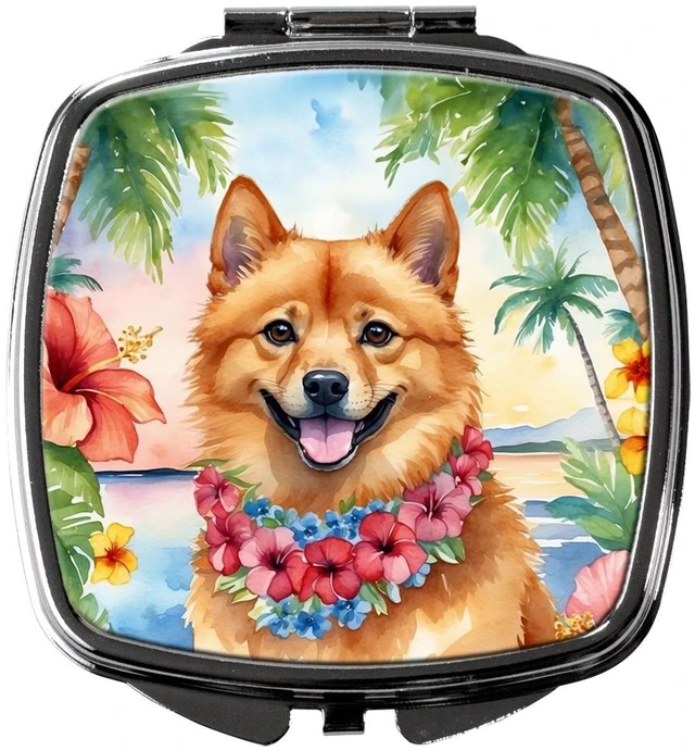 Main image of Finnish Spitz Luau Compact Mirror Decorative Travel Makeup Mirror for Women Girls Gifts Pocket Makeup Mirror Folding Handheld