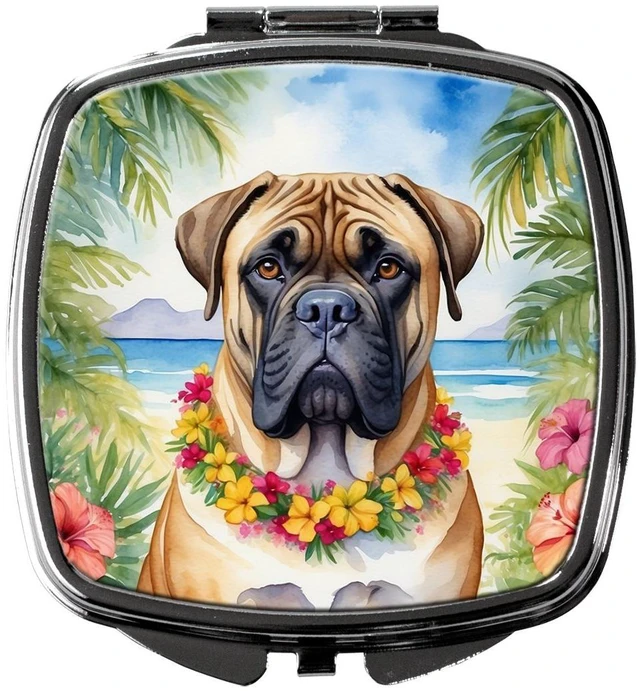 Main image of Bullmastiff Luau Compact Mirror Decorative Travel Makeup Mirror for Women Girls Gifts Pocket Makeup Mirror Folding Handheld