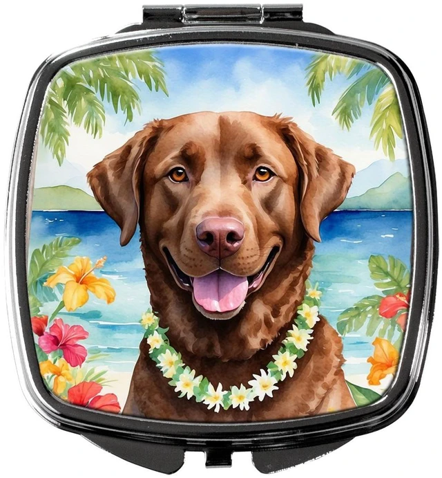 Main image of Chesapeake Bay Retriever Luau Compact Mirror Decorative Travel Makeup Mirror for Women Girls Gifts Pocket Makeup Mirror Folding Handheld