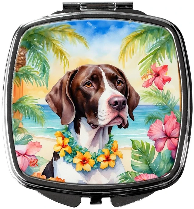 Main image of Pointer Luau Compact Mirror Decorative Travel Makeup Mirror for Women Girls Gifts Pocket Makeup Mirror Folding Handheld