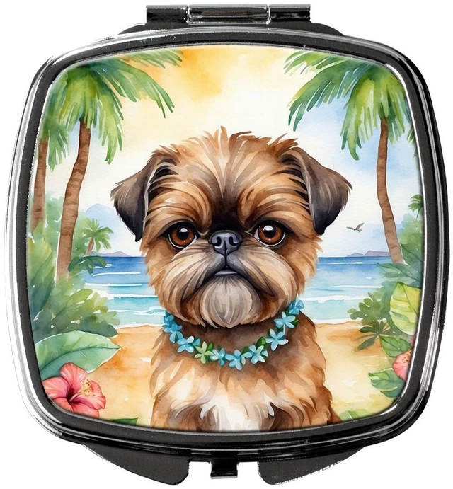 Main image of Brussels Griffon Luau Compact Mirror Decorative Travel Makeup Mirror for Women Girls Gifts Pocket Makeup Mirror Folding Handheld