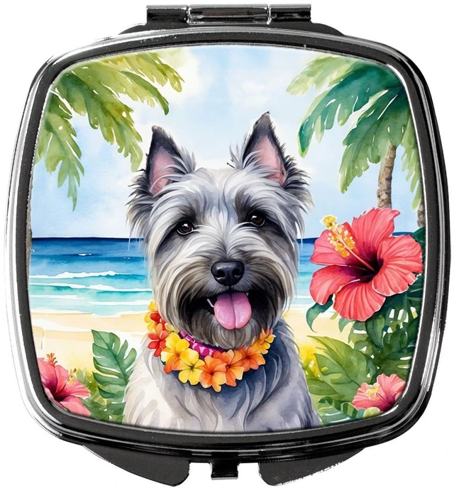 Main image of Skye Terrier Luau Compact Mirror Decorative Travel Makeup Mirror for Women Girls Gifts Pocket Makeup Mirror Folding Handheld