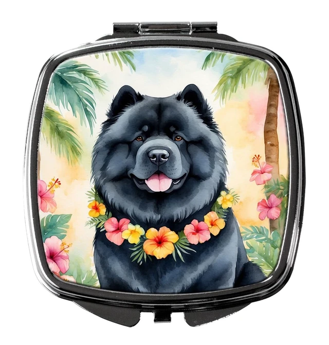 Main image of Chow Chow Luau Compact Mirror Decorative Travel Makeup Mirror for Women Girls Gifts Pocket Makeup Mirror Folding Handheld